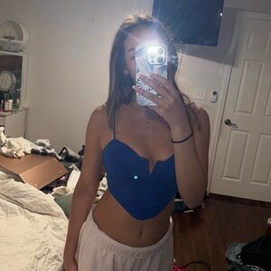 Garage Blue Corset Crop Top